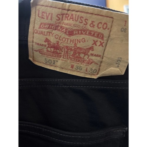 LEVI'S 501 Button Fly Mens Denim Jeans 36 X 30 Dark Wash Straigh - photo 2