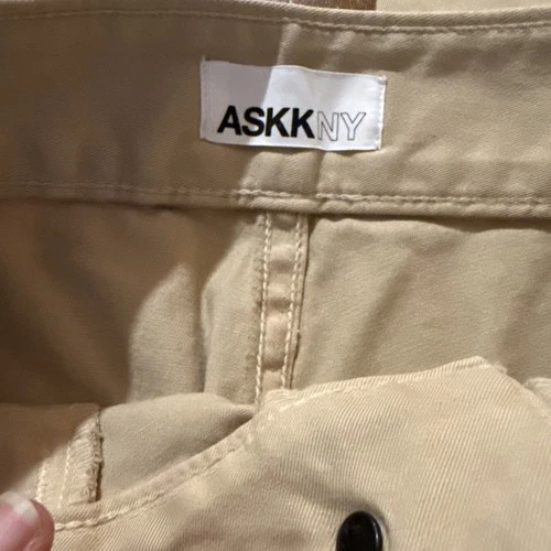 Askk Ny Twill Trouser Khaki Wide Leg Size 24