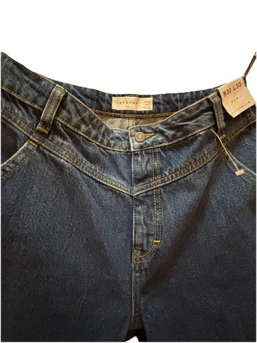 TOPSHOP Mom Jeans US 8 High Waisted Tapered Leg Medium Blue