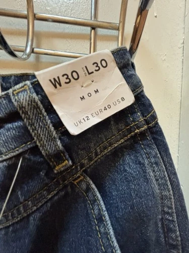 TOPSHOP Mom Jeans US 8 High Waisted Tapered Leg Medium Blue - photo 4