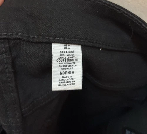 Women's Black Size 6 Straight High Rise & Denim Jeans - photo 3