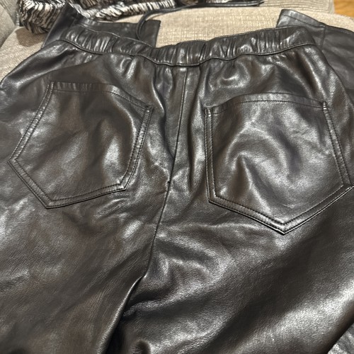 Zara XS Faux Leather Tie Waist Pants - photo 2