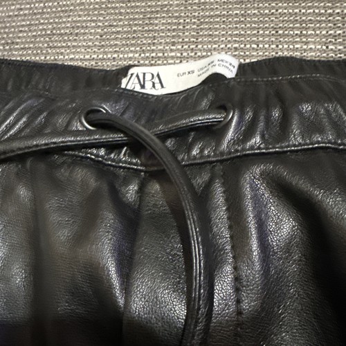 Zara XS Faux Leather Tie Waist Pants - photo 5