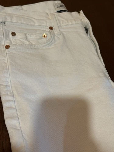 Citizens of Humanity Ella Mid-Rise White Denim Crop Pants Size 2 - photo 4