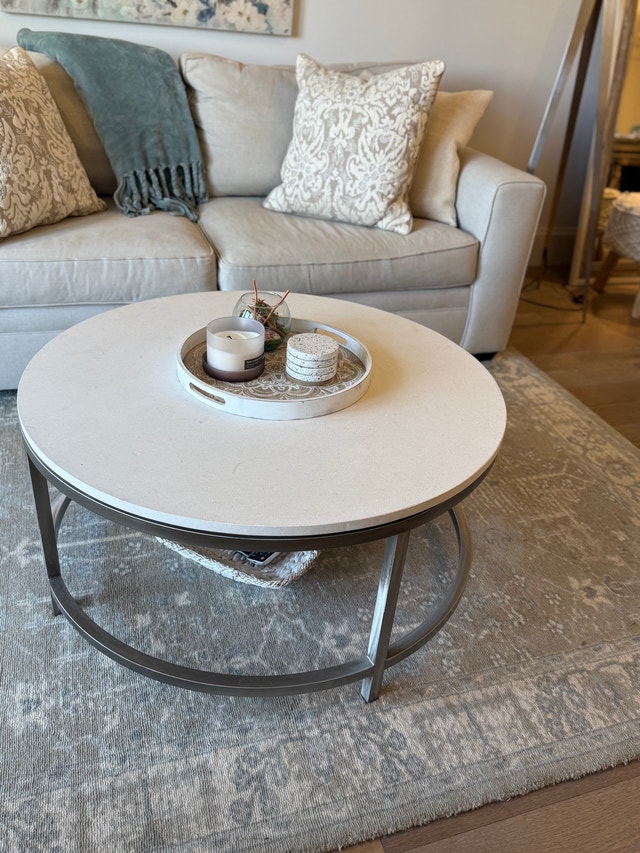 Crate and Barrel Limestone Coffee Table