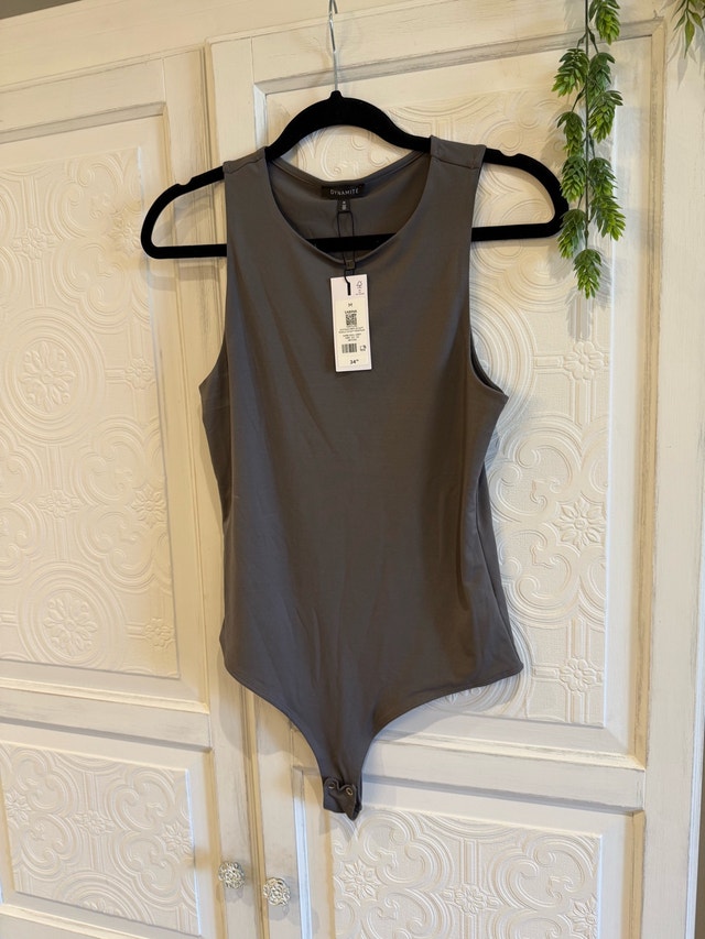 Dynamite Grey Bodysuit New