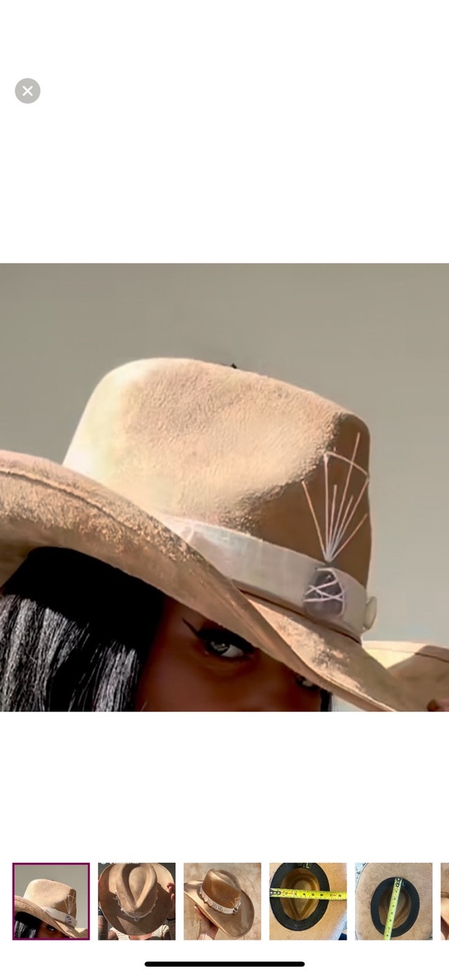 Fonetulum Handcrafted Amethyst Cowgirl Hat NEW!
