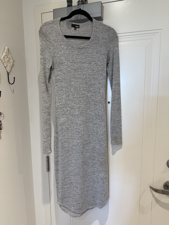 Free Brand Grey Long Sleeve Dress - Size Small
