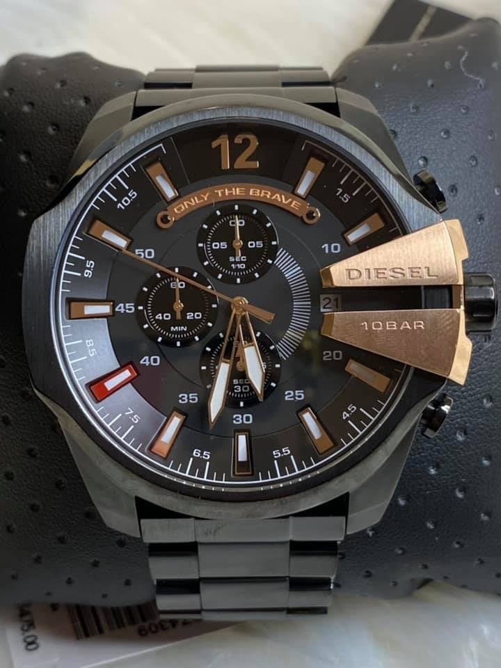 Diesel Men's Mega Chief Black IP Rose Gold Chronograph Watch - photo 2