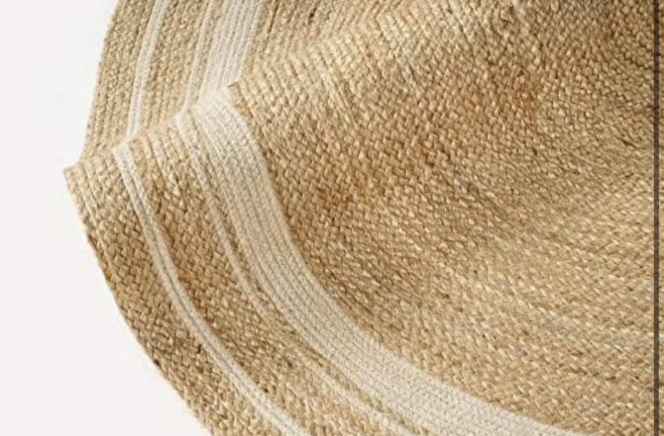 Handwoven Jute & Cotton Round Rug - Brand New - photo 2