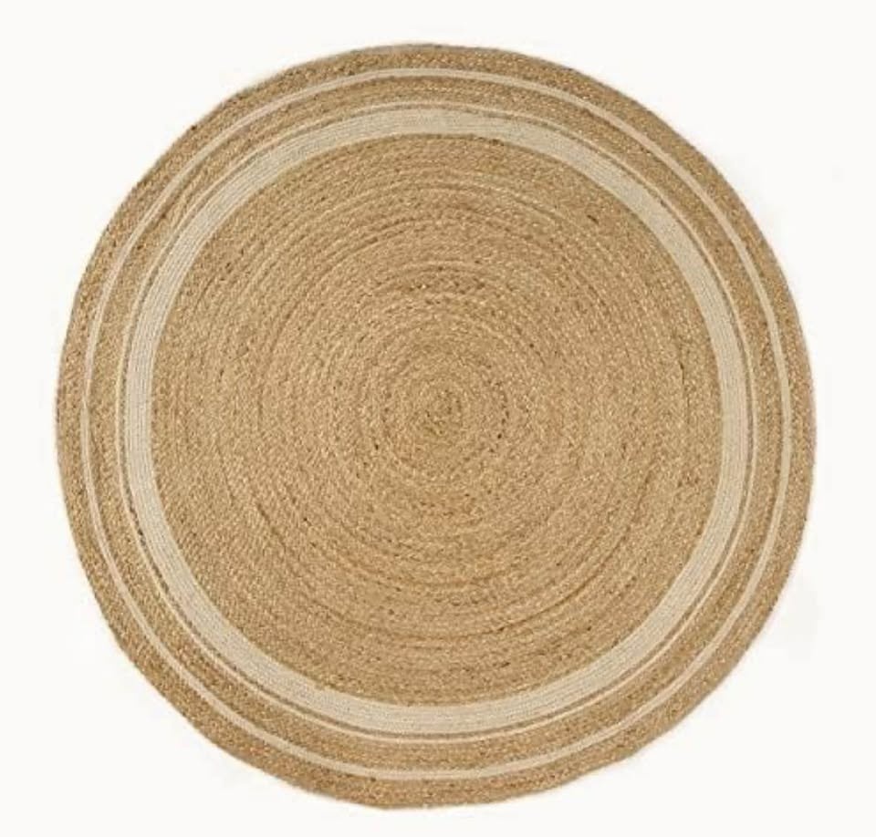 Handwoven Jute & Cotton Round Rug - Brand New - photo 4