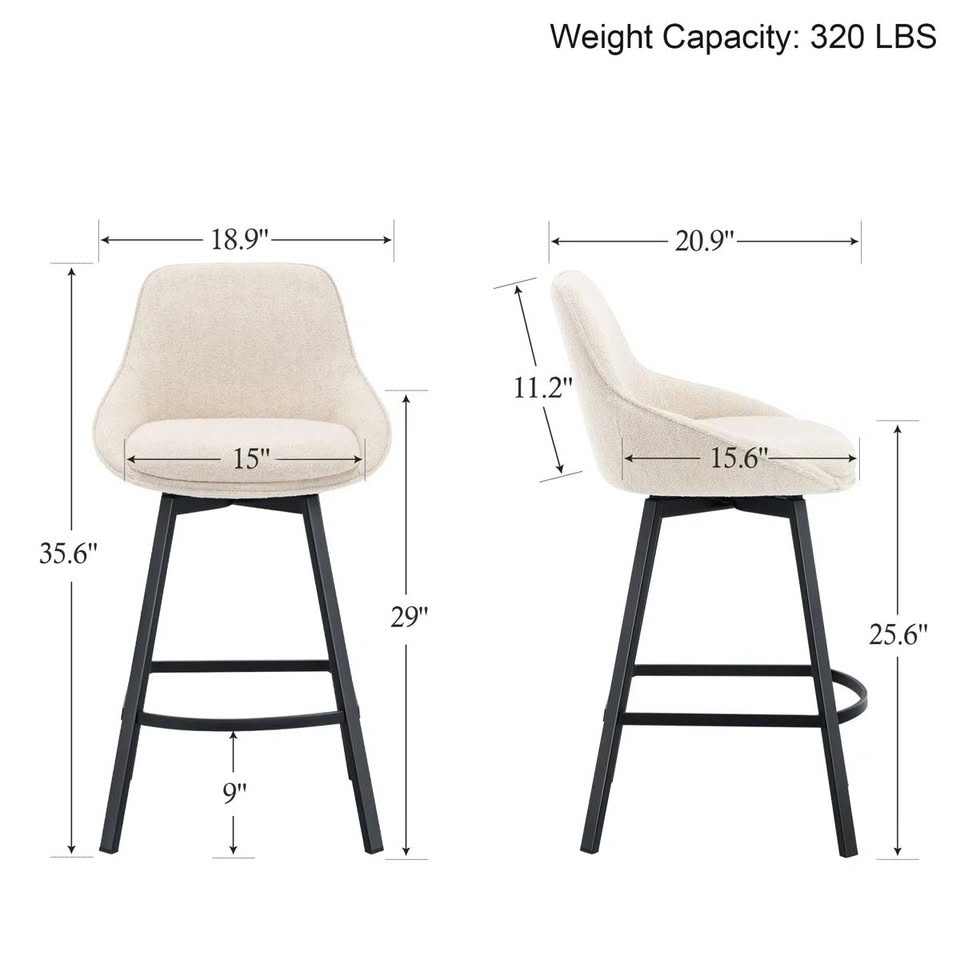 Set of 2 Swivel Counter Stools - Brand New in Box - photo 3