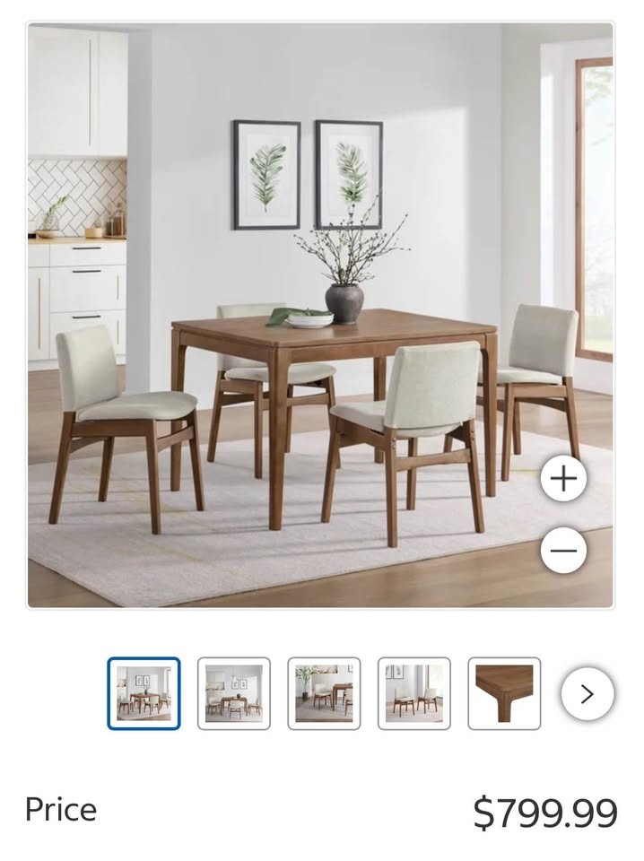 Mid Century Modern Solid Wood Dining Set - New - photo 2