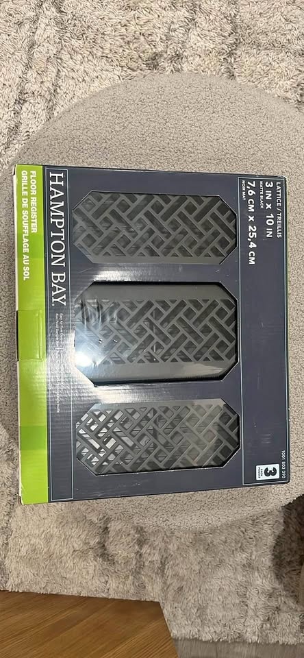 Black Vent Cover - Floor Register (3 in box) - BNIB