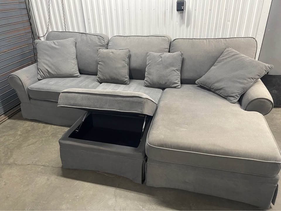(DELIVERY AVAILABLE) Dark Gray Sectional couch - photo 3