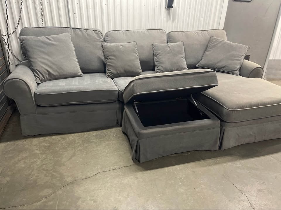 (DELIVERY AVAILABLE) Dark Gray Sectional couch - photo 4