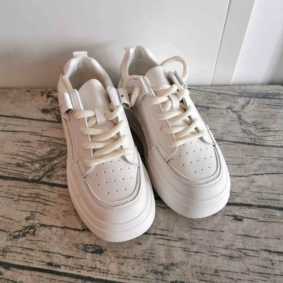 Brand New Leather Platform Sneakers - size 8