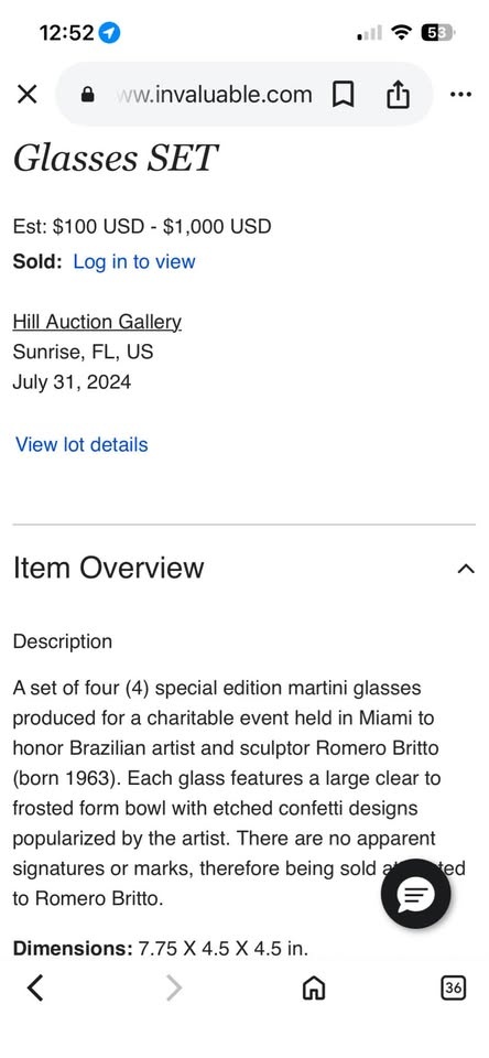 Set of 4 Etched Martini Glasses - photo 4