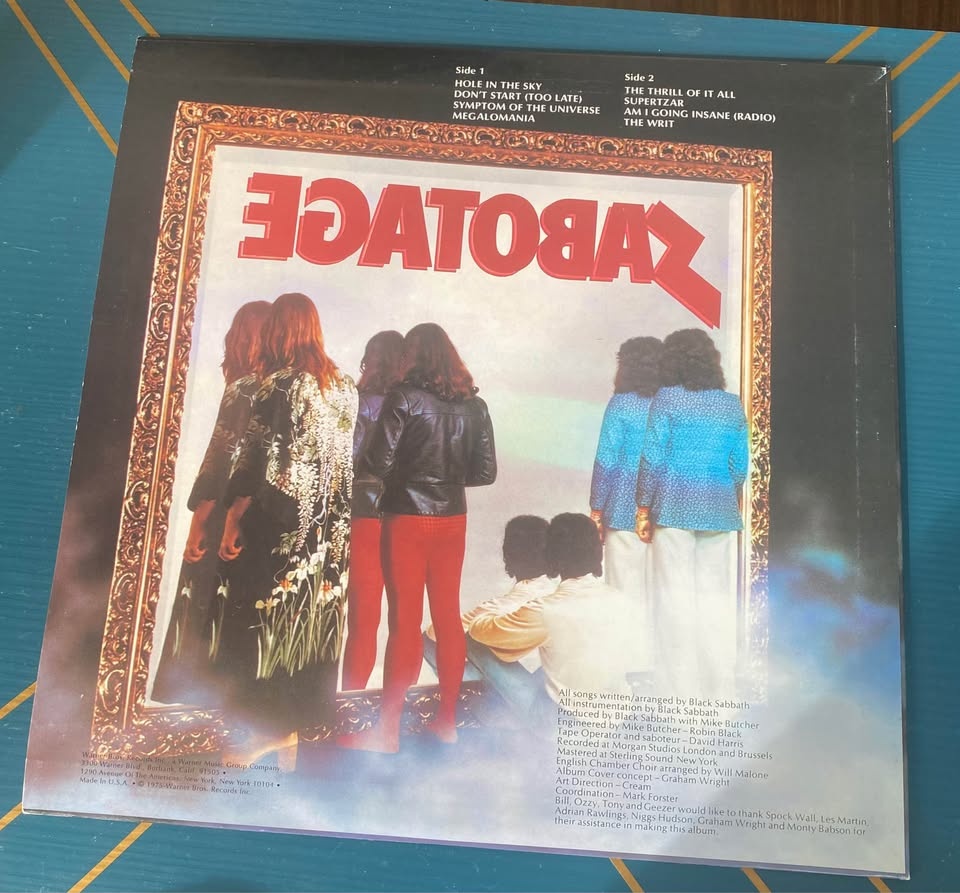 Black Sabbath - Sabotage Vinyl LP 2011 Rhino NM - photo 2