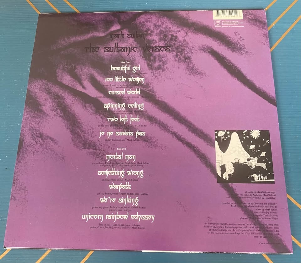 Mark Sultan - The Sultanic Verses vinyl LP 2009 VG+ Garage Rock - photo 2