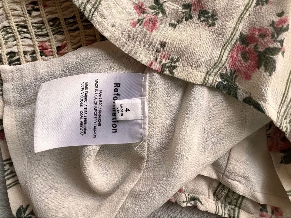 Reformation Cream Floral Camisole Top - photo 4