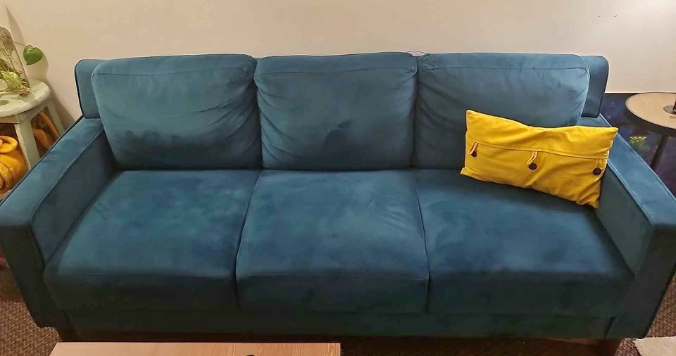 Teal couch 78 inches wide