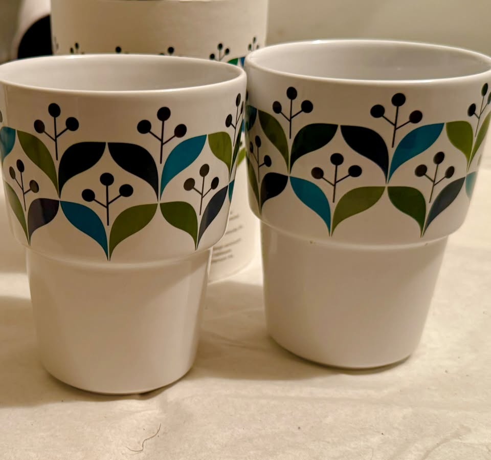 Set of 2 Retro Sagaform Porcelain Mugs - photo 3