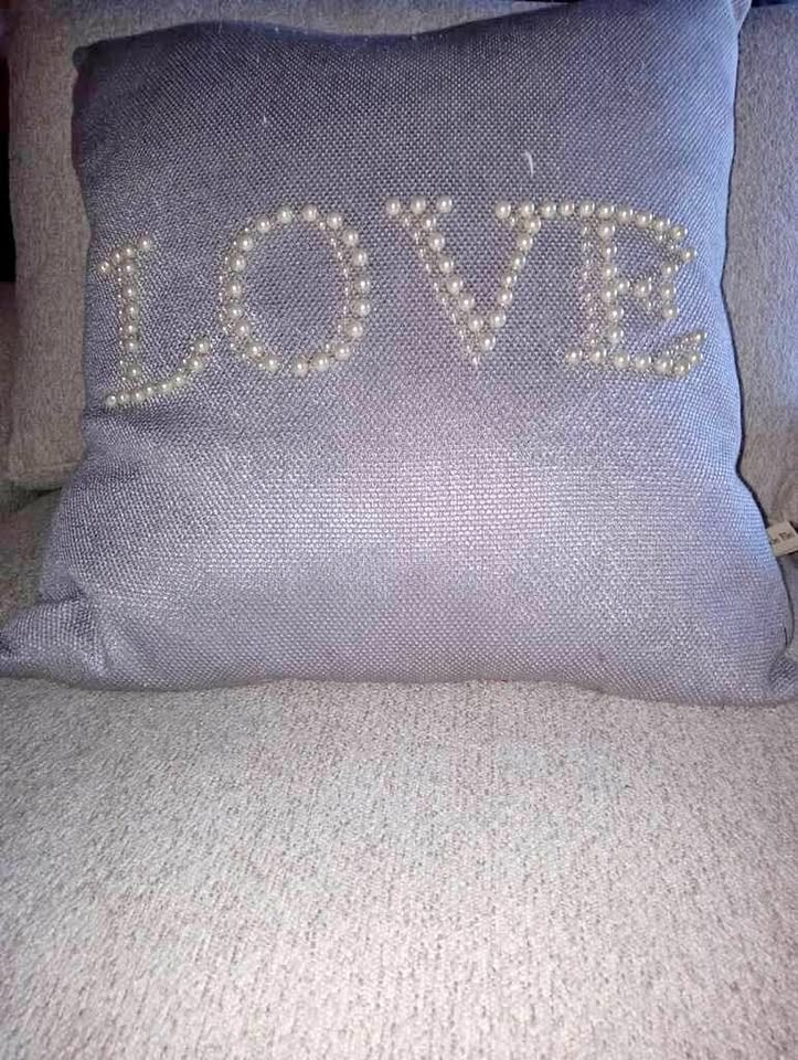 Light Purple Down Filled Love Pillow (like new)