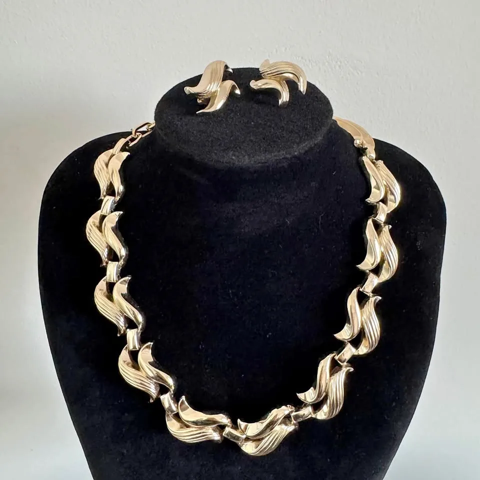 1950s Signed Coro Set Necklace + Earrings thumbnail