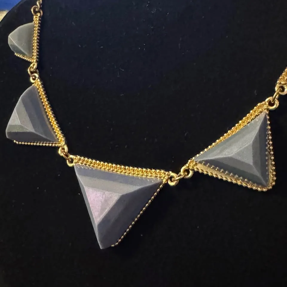 Chunky Statement Bib Necklace DaVinci Violet Purple image indicator(2)