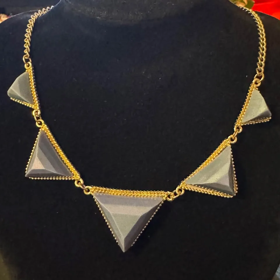 Chunky Statement Bib Necklace DaVinci Violet Purple image indicator(4)