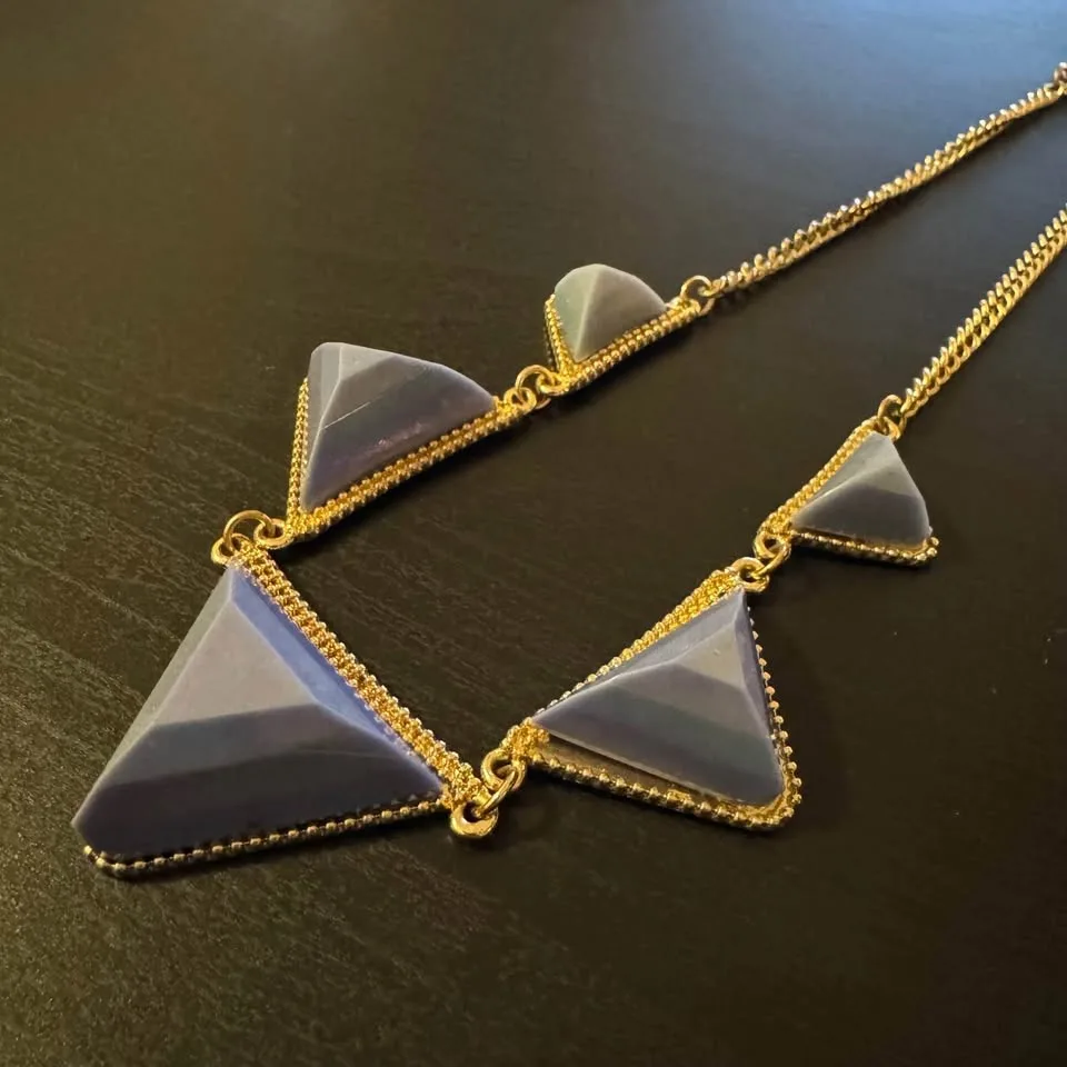 Chunky Statement Bib Necklace DaVinci Violet Purple image indicator(8)