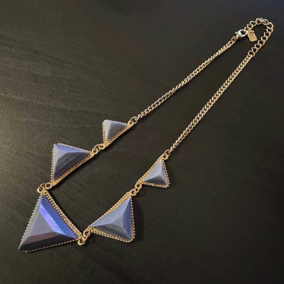 Chunky Statement Bib Necklace DaVinci Violet Purple image indicator(9)