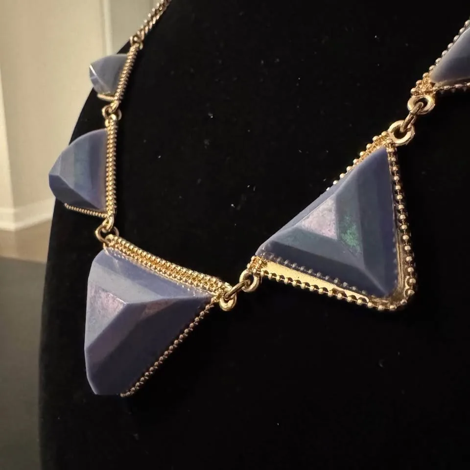 Chunky Statement Bib Necklace DaVinci Violet Purple image indicator(10)