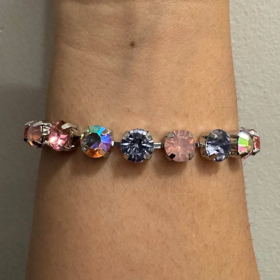 NEW 🧡 Ombre Pink Purple Violet Tennis Silver Bracelet image indicator(5)