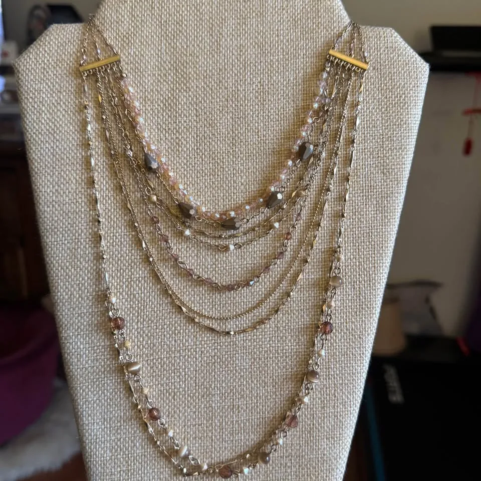 Elegant Beaded Crystal Necklace image indicator(2)