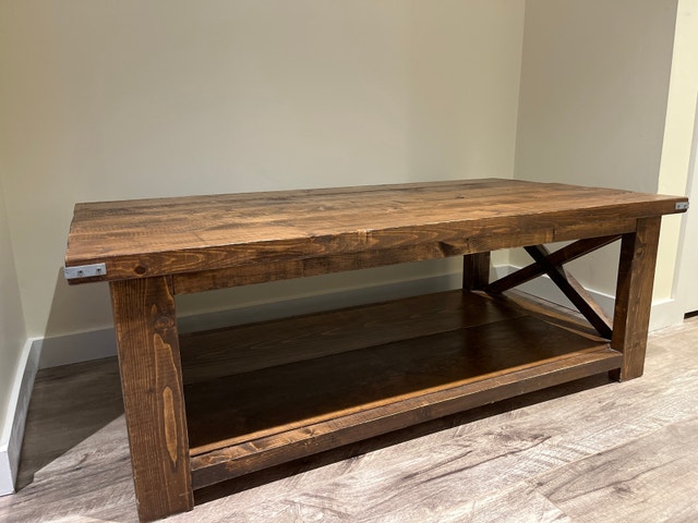 Handmade Wood Coffee Table 27" x 51.5" x 18"