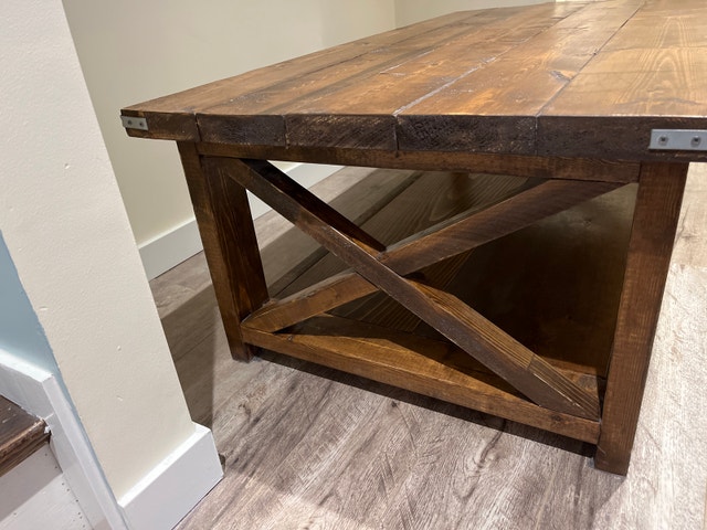 Handmade Wood Coffee Table 27" x 51.5" x 18" - photo 4