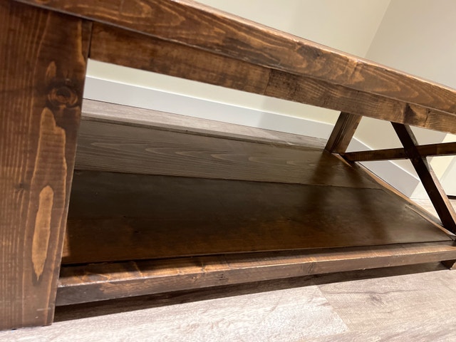 Handmade Wood Coffee Table 27" x 51.5" x 18" - photo 5