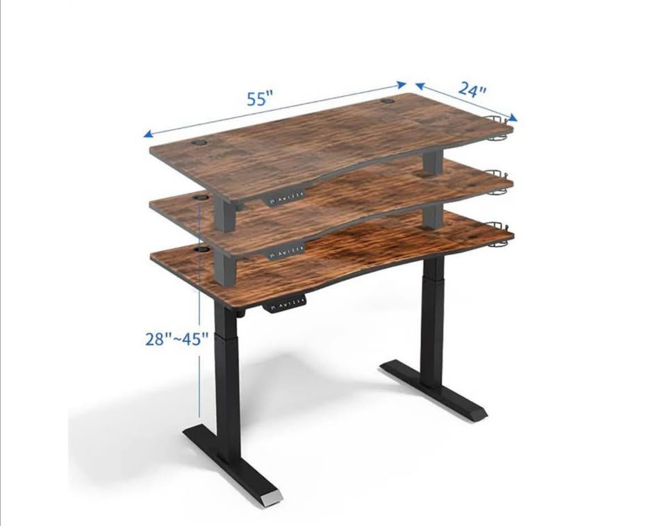 LjubLjana 53" Electric Sit-Stand Desk - Wood - photo 5