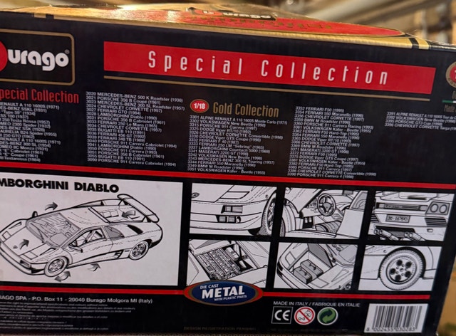 1:18 Bburago Lamborghini Diablo 1990 - Made in Italy - Boxed - photo 3