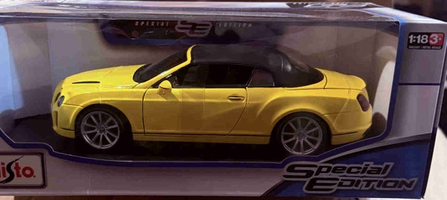 1:18 Scale Yellow Maisto Bentley Continental Supersports Convert