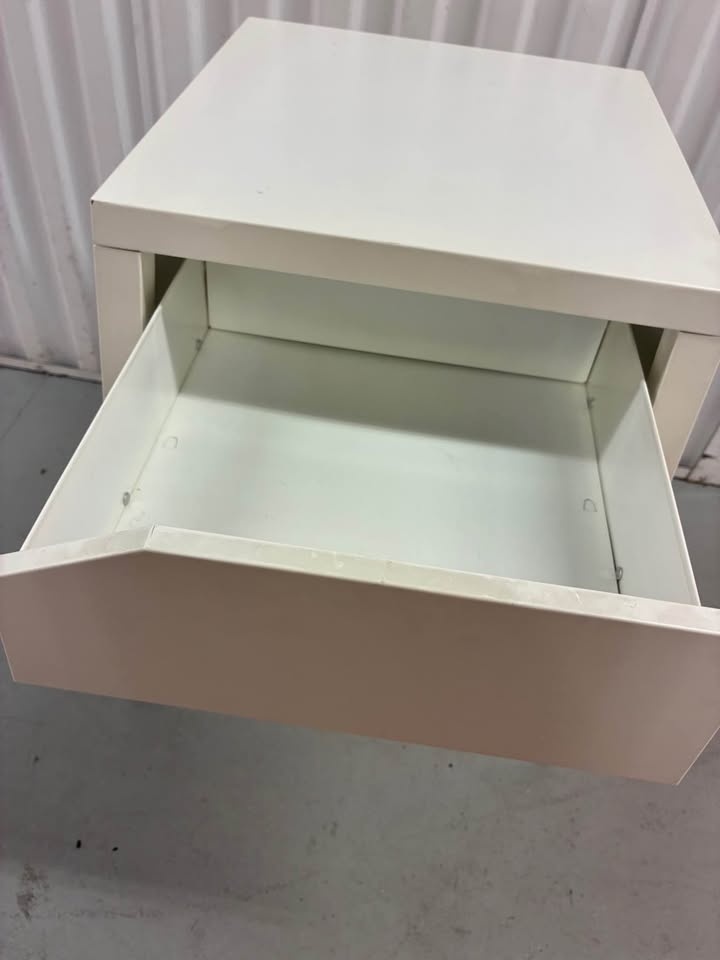 IKEA White Metal Nightstand - photo 3