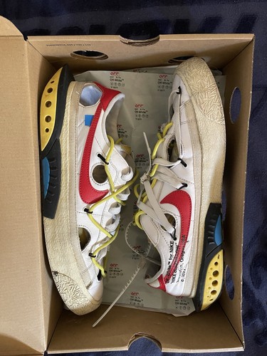 Size 10.5 - Off-White x Nike Blazer Low White University Red