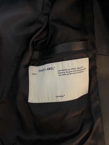 Off White Leather Jacket Sz L 100 % Authentic - photo 2