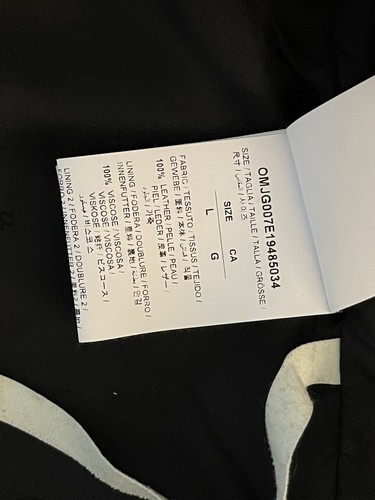 Off White Leather Jacket Sz L 100 % Authentic - photo 4