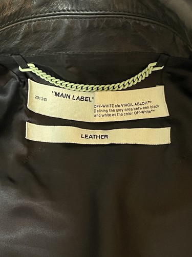 Off White Leather Jacket Sz L 100 % Authentic - photo 5