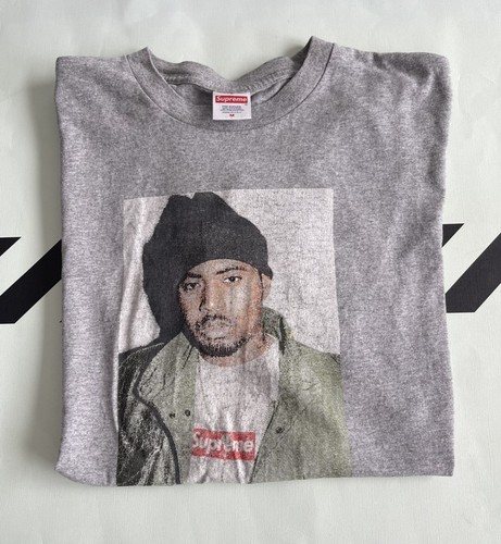 Supreme Nas "Nasty Nas" Box Logo S/S Top Gray M FW17 - photo 3