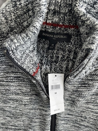 Banana Republic Full Zip Sweater Grey Sz M - photo 2