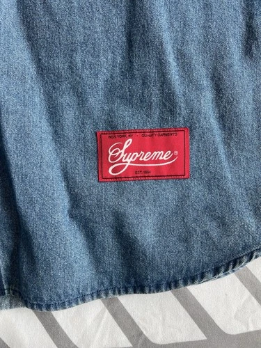 Supreme Patches Denim Baseball Jersey S/S 2021 Sz M - photo 4